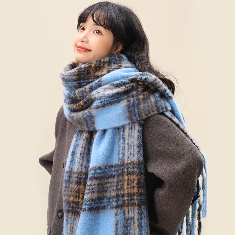 

Yuzhaolin Plaid Tassel Scarf Shawl