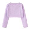 Bowknot Girls Knitted Cardigan Jacket Small and Medium Children's Sweater Thin Jacket