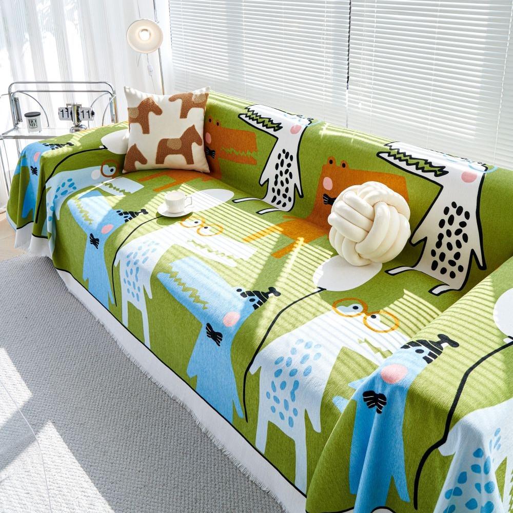 Crocodile Sofa Cover Mat Throw Blankets for Living Room Couple Position Modern Waterproof Camping Picnic Blanket Cover