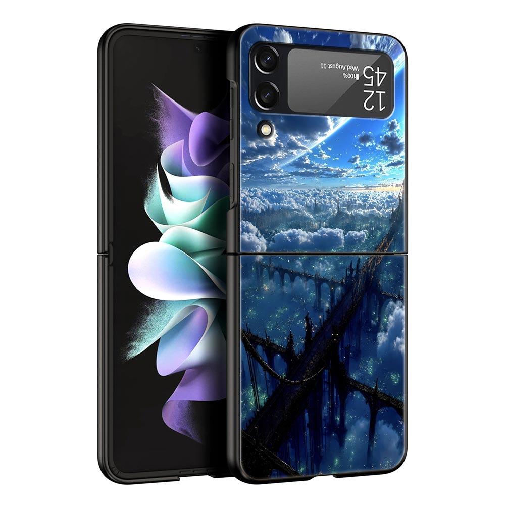 Starry Sky Universe Fashion Phone Case For Samsung Galaxy Z Flip3 Flip4 Flip5 Case Shell For Z Flip 3 4 5 6 7 Hard Folding Cover