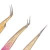 3pcs Nail Art Tweezer Stainless Steel Straight Bend Tips Manicure Rhinestone Nipper Gradient Color