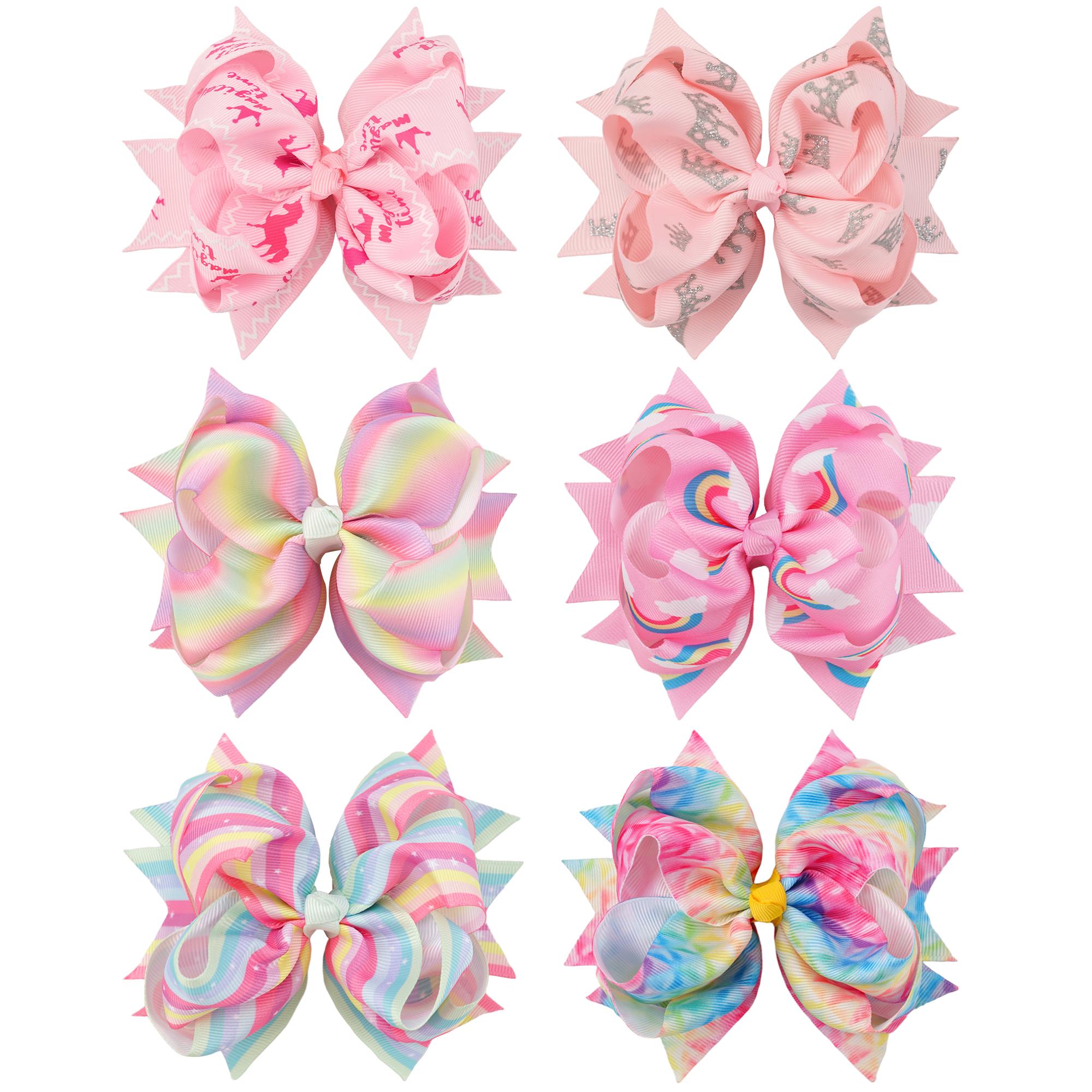 

6Pcs Hairpin Set Lovely Hair Accessories for kid Girls Headwear Double bubble bow Headwear Children s Gift new pattern