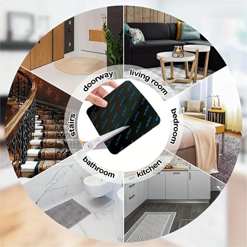 12pcs Reusable Carpet Non-slip Stickers Waterproof Anti Curling Carpet Fixed Patches Floor Rug Mats Tapes Gripper Corner Pads 12pcs