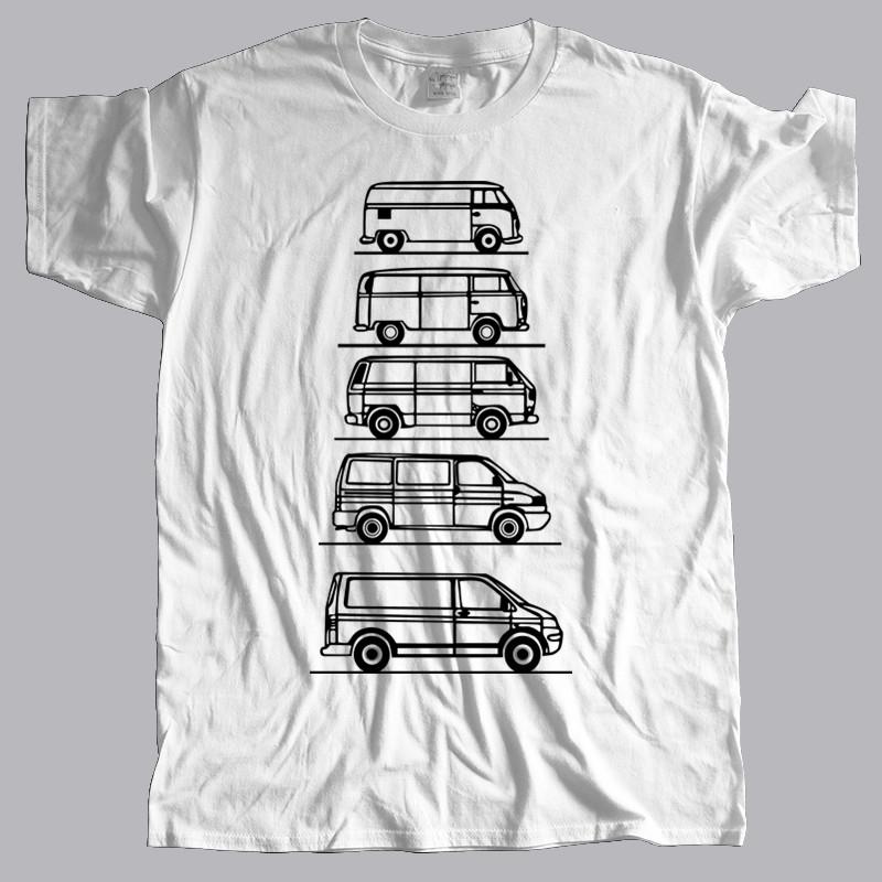 Tshirt Men Summer Top Tees Transporters Campers In Disguise T-Shirt T4 Tag Van Geschenk Fur Vater T-shirt Loose Style Tops