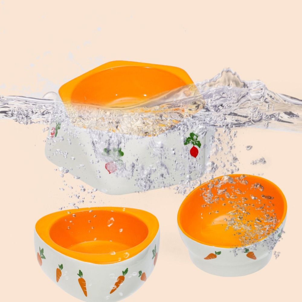 Cartoon Rabbit Feeder Ceramic Pet Food Feeding Basin Food Dispenser Rabbit Food Bowl  Kitten Puppy