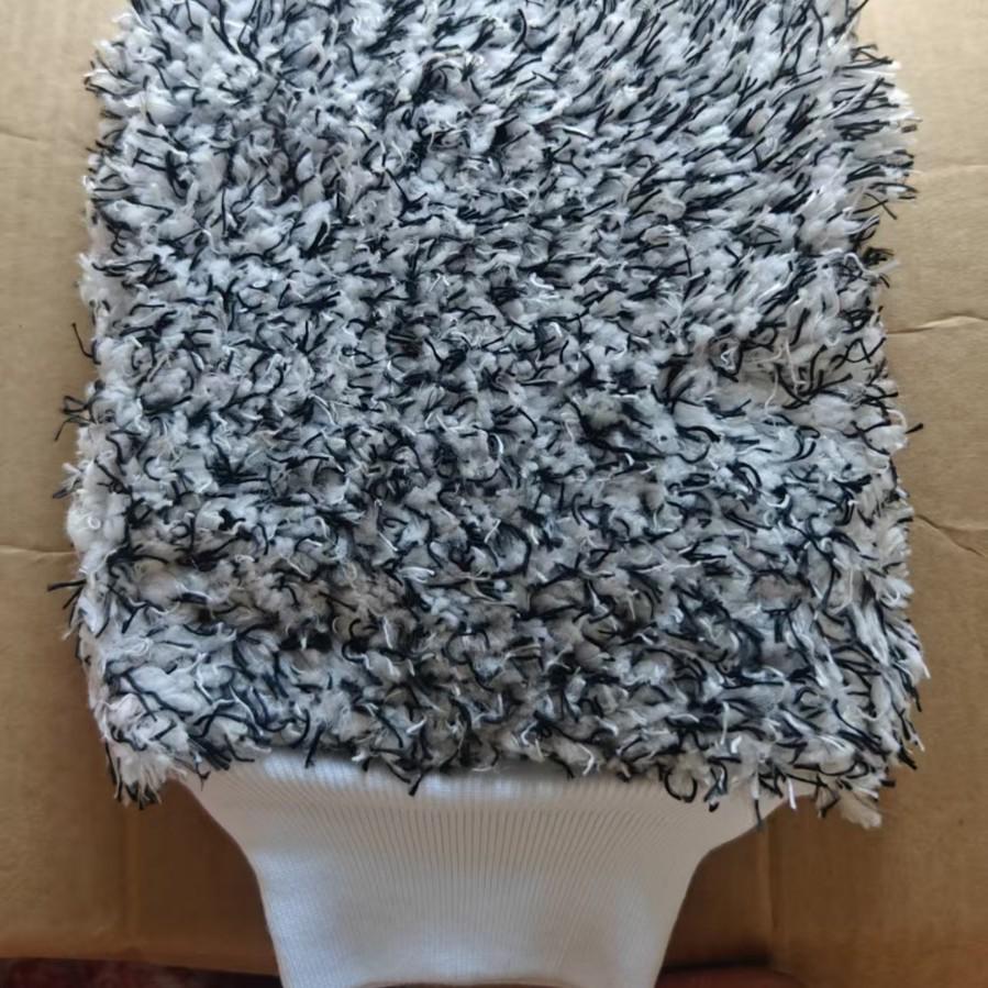 Car Beauty Microfiber Flocked Wash Gloves for Paint-Friendly Detailing