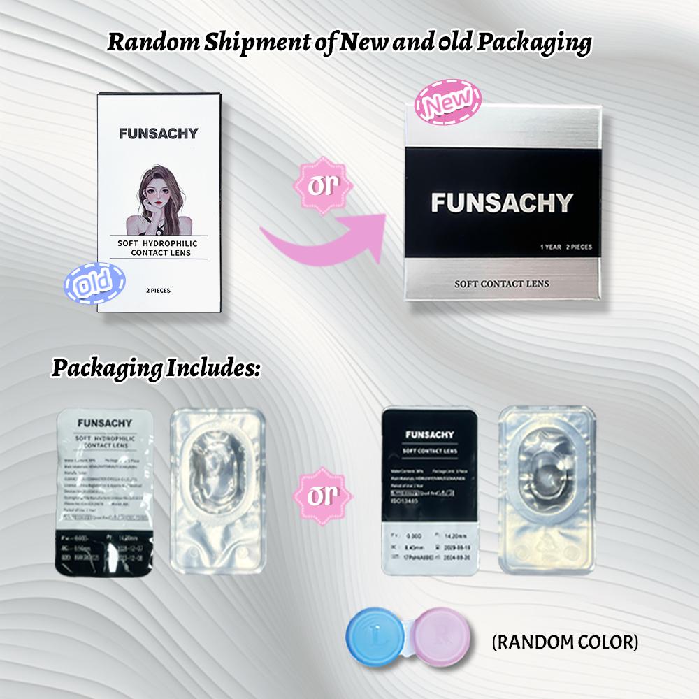 FUNSACHY2pcs Braune Farbige Kontaktlinsen mit Myopie 0~-8,00 Grad Jährliche Schönheit Kosmetische Make-Up Pupillen 14,5mm Blaue Augenlinse