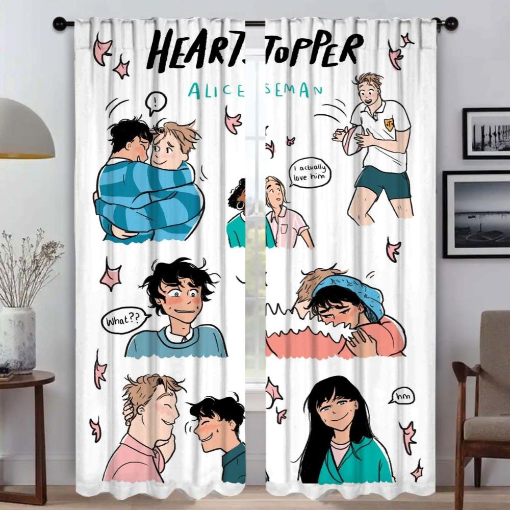 Heartstoppers Kitchen Curtains for Camera Shades Curtains Child Room Living Room Curtain Halloween Decoration Tulle for Bedroom