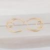 Moon Multi-layered Geometry C-Typed Gold Color Line Smooth Drop Earrings for Women Big Hyperbole Fashion Party Jewelry