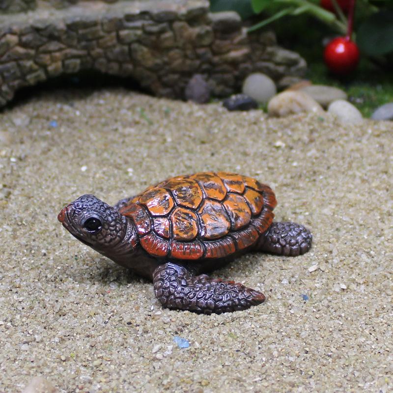 1Pcs Simulation Sea Turtle Resin Ornament Miniature Figurine Landscaping Home Garden Decoration Micro Landscape Terrarium Craft