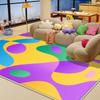 Living Room Carpet Colored Abstract Decoration Home Large Area Plush Rug Bedroom Bedside Children Tatami Cute Floor Mat Antiskid