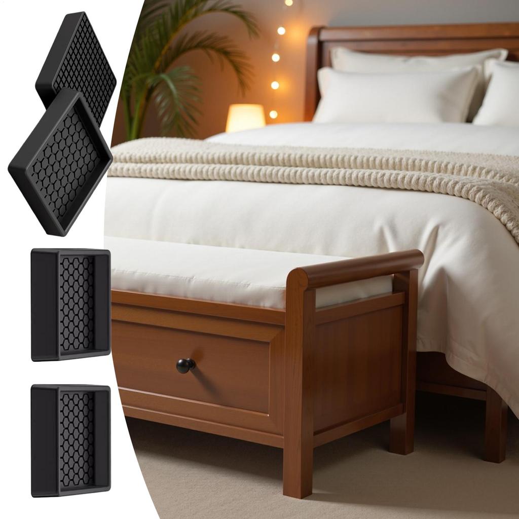 Furniture Floor Protectors 4 Pieces Silicone Caster Cups Stoppers Furniture Sliders For Hardwood Floors For Bed Couch Cabinet