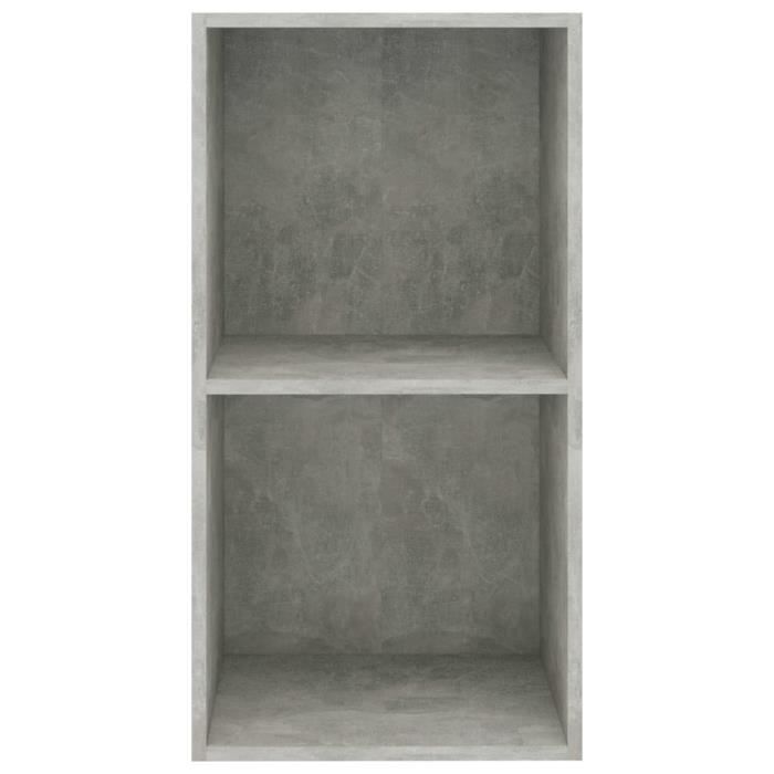 Bibliothèque - vidaXL - 2 niveaux - Gris béton - 40x30x76,5 cm - Bois aggloméré