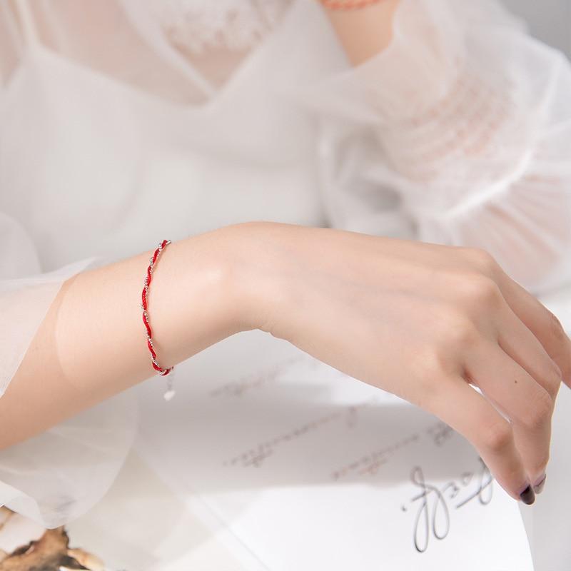 La Monada Red Thread For Hand 925 Sterling Silver Jewelry Bracelets For Women Red Rope Thread Silver Bracelet 925 Women Gold