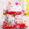 6 Zoll Maneki-Neko Keramik Japanische Glückskatze Winkende Glückskatze Figuren Glücksbringer Spardose Heimdekoration Ornamente