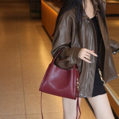 Niche Designer Retro Vegetable Tanned Chard Basket Bag One Shoulder Handbag Korean Version Versatile Practical Crossbody Bag