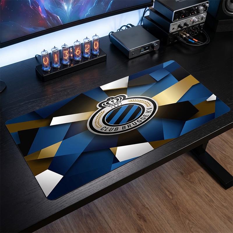 Club Brugge FC Theme Pattern Mouse Pad, Soccer Logo Design XXL Gaming Desk Mat Non-Slip Computer Mouse Pad