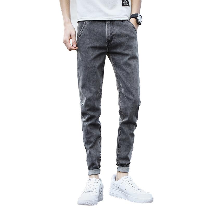 

Мужские джинсы, весенний стиль, модные брендовые рваные облегающие джинсы скинни, мужские модные повседневные универсальные длинные джинсы в корейском стиле