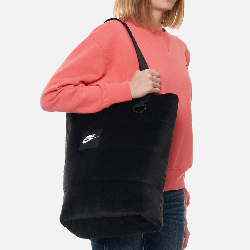 New Nike Sportswear Polyamide Tote Bag Shopping Bag Handbag Small Size Unisex Black CU3930-010