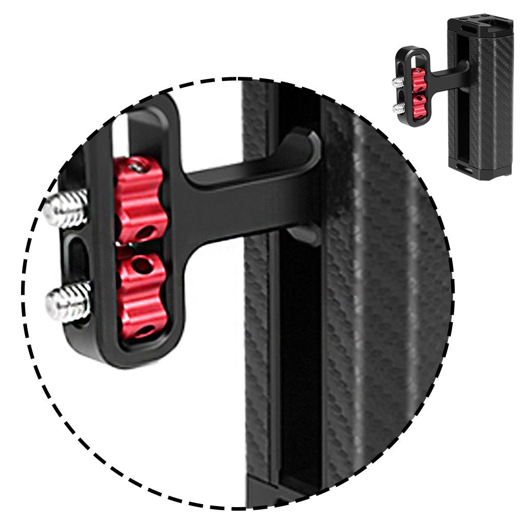 Universal Camera Metal Side Handle with Cold Shoe Mount for Camera Cage Stabilizer with 1/4 Inch Screw Holes Camera Handle
