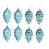 9cm Christmas Tree Ornaments Set: 8 Shiny & Matte Plastic Pine Cones