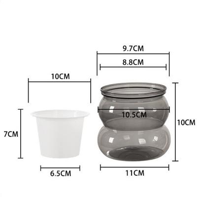 New Self Watering Hydroponic Plants Pot Removable Transparent Flowerpot Plastic Office Bonsai Decor