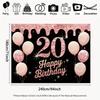 20th Birthday Party Background Banner - Suitable for Indoor/outdoor Photo Booths and Decoration, Birthday Party Decorations