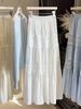 French Chic Lace Spliced A-Line High-Waisted Skirt - Women's Early Spring Slim Fit