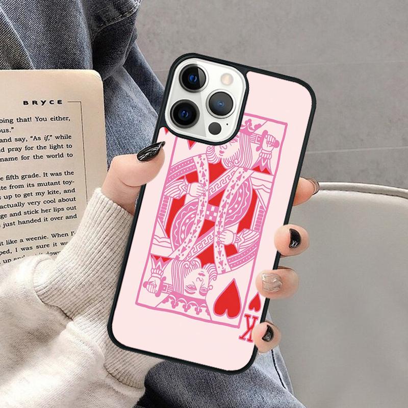 King Queen Playing Card Phone Case for iPhone 16 15 SE2020 6 7 8 Plus for Apple 13 11 12 14 Mini Pro Max Cover coque Shell