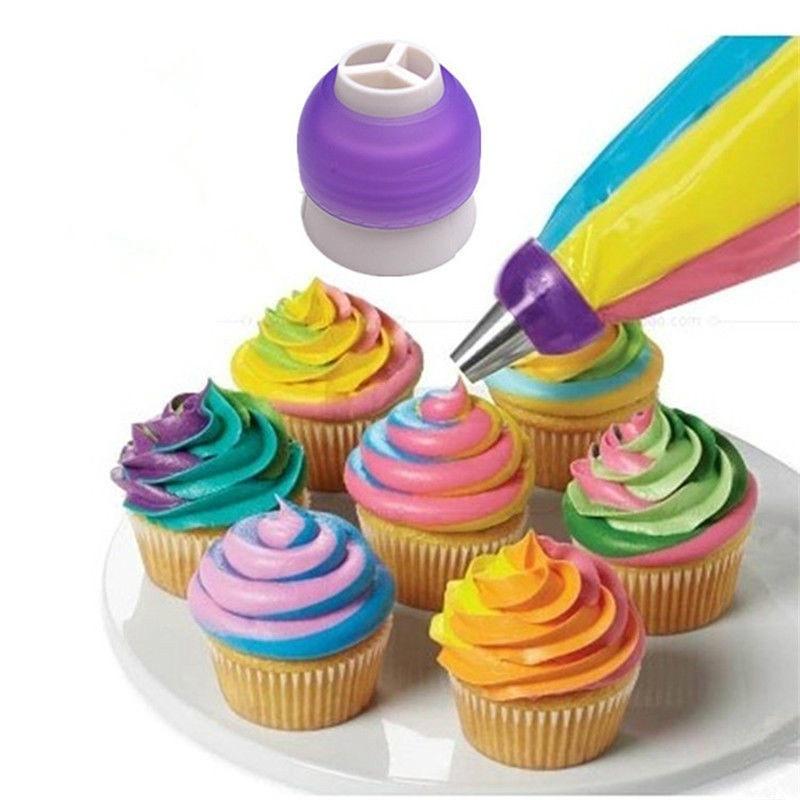 Icing Pipe Bag Nozzle Converter Tri-color Cream Cake Decorating Cake Fudge Cookie Tool