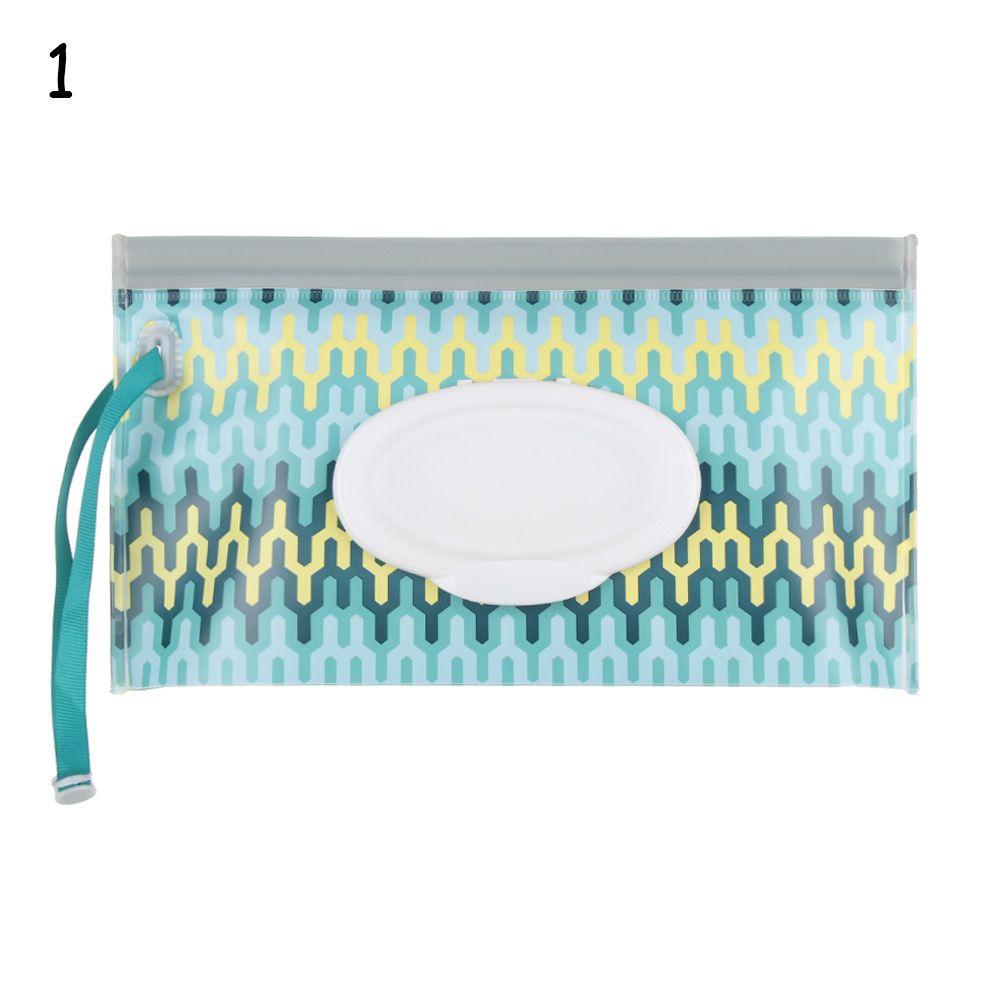 1pcs Fashion Cute Snap-Strap Flip Cover Carrying Case Portable Wet Wipes Bag Cosmetic Pouch Stroller Accessories Tissue Box