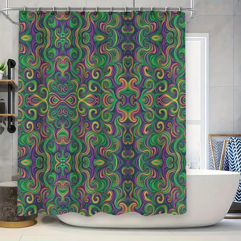 

Elegant Golden Phoenix Shower Curtain With Greenery Print Waterproof Fabric For Bathroom Decorations Home Accessories (60X72) Bl W60H190(CM)-1 Pcs