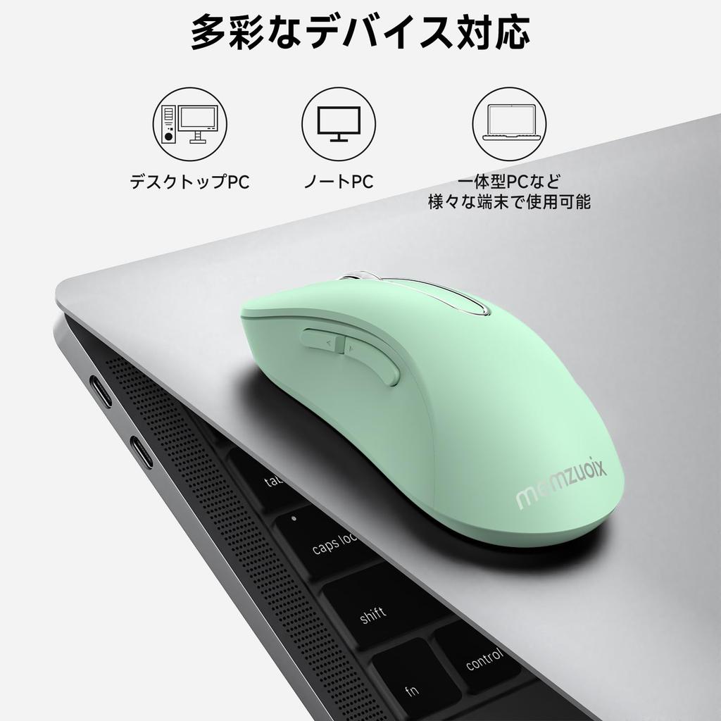 QAF Wireless Ergonomic for Long 1400DPI Optical USB Receiver 5 Compatible with Red and Mint Green 2.4GHz Mouse, Design, Fatigue-Free Use,
