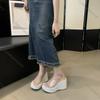 Comemore Summer Chunky Woman Slippers PVC Transparent Platform Wedges Slides Ladies Casual Outdoor Beach Sandals Shoes