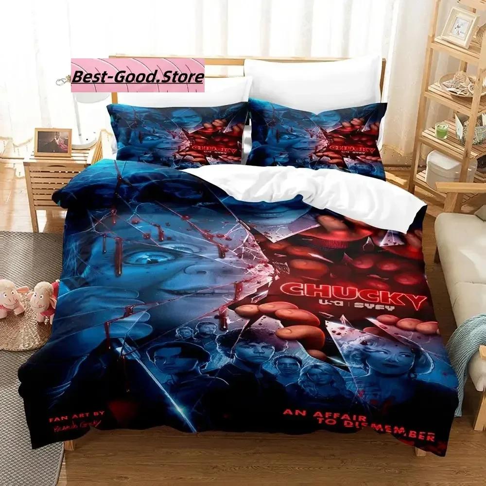 

Chucky Beding Set Single Twin Ful Quen King-Sized Dimensionsd Dimensions Bed Linen Set Aldult Kid Bedrom Duvetcover Sets 3D Halowen 135*200cm Eu-Single