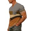 Men's Casual V-Neck Raglan Short-Sleeve Top