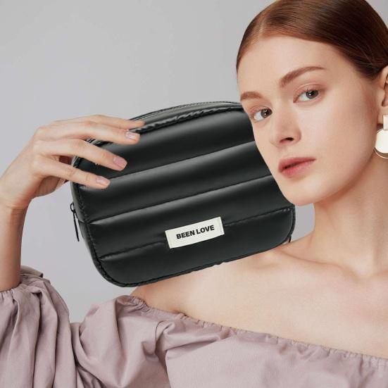 Damska wyściełana kosmetyczka przenośny organizer na kosmetyki wodoodporna zapinana na zamek torebka saszetka na przybory toaletowe dla dziewcząt podróż do domu