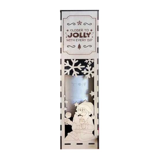 1/3Pcs Christmas Wooden Wine Box Easy Assemble Laser-Cut Snowflakes Festive Design Wine Gift Box Holiday Decoration
