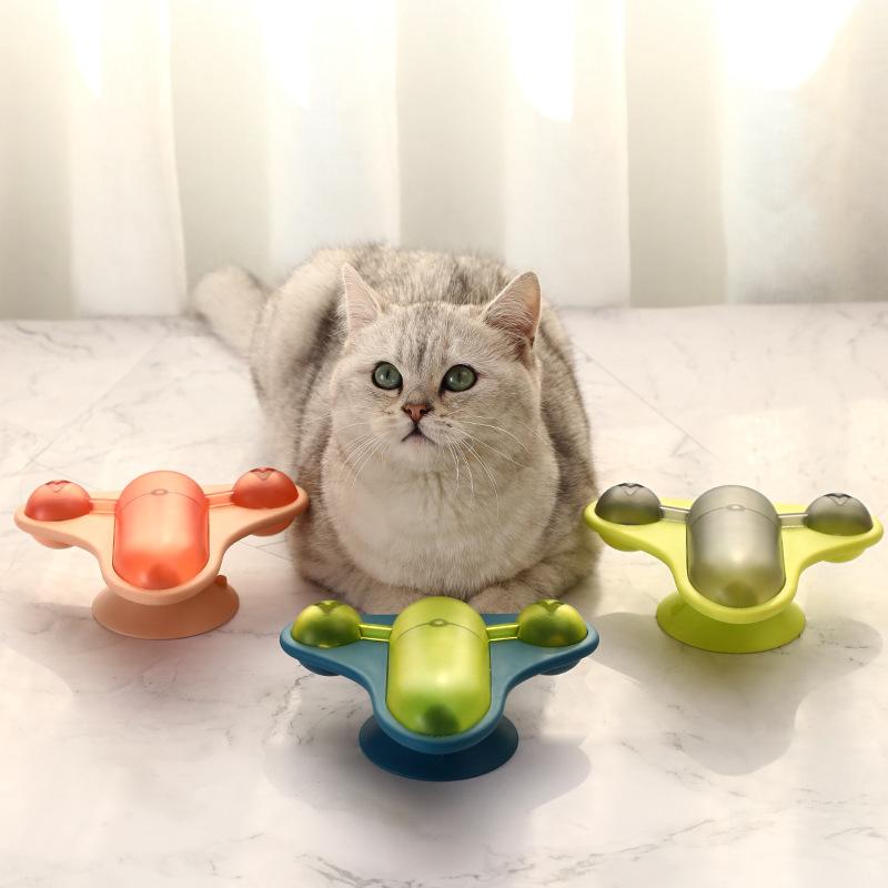 Giocattoli per Gatti a Forma di Aeroplano Rotante, Giocattoli Stuzzica Gatti, Piccoli Aeroplani Stordenti per Gatti che Rilasciano Cibo