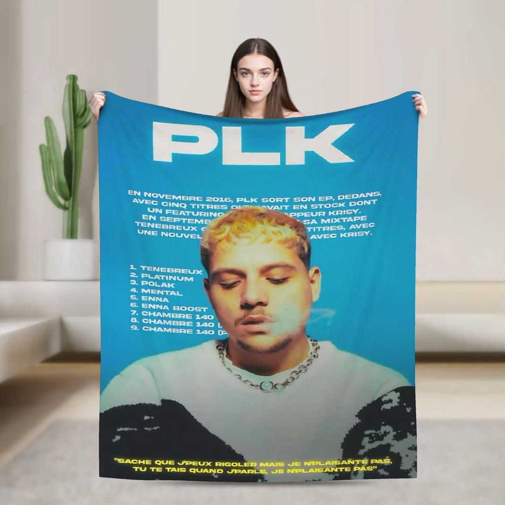 PLK French Rapper Photo Blankets Super Soft Funny Plush Throw Blanket For Home Decor Airplane Travel Flannel Bedspread Bed Cover