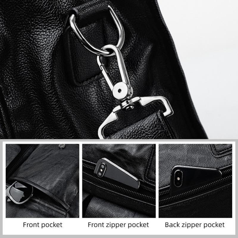 Men Briefcase Large-capacity Handbag Korean Casual Men's Messenger Retro Short-distance Travel Men's Bag