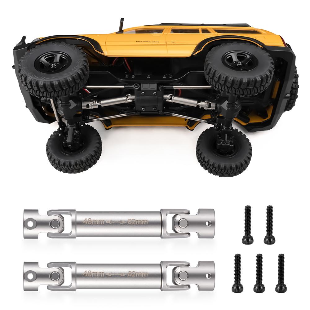 AXSPEED 2PCS Stainless Steel Center Drive Shafts D-shaped Holes for 1/18 RC Crawler FMS FCX18 LC80 Upgrade Parts
