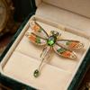 Agile Wings Dragonfly Brooch Qingdao Galaxy Memoir Retro Drip Oil Insect Green Crystal Women's Chest Flower Pin