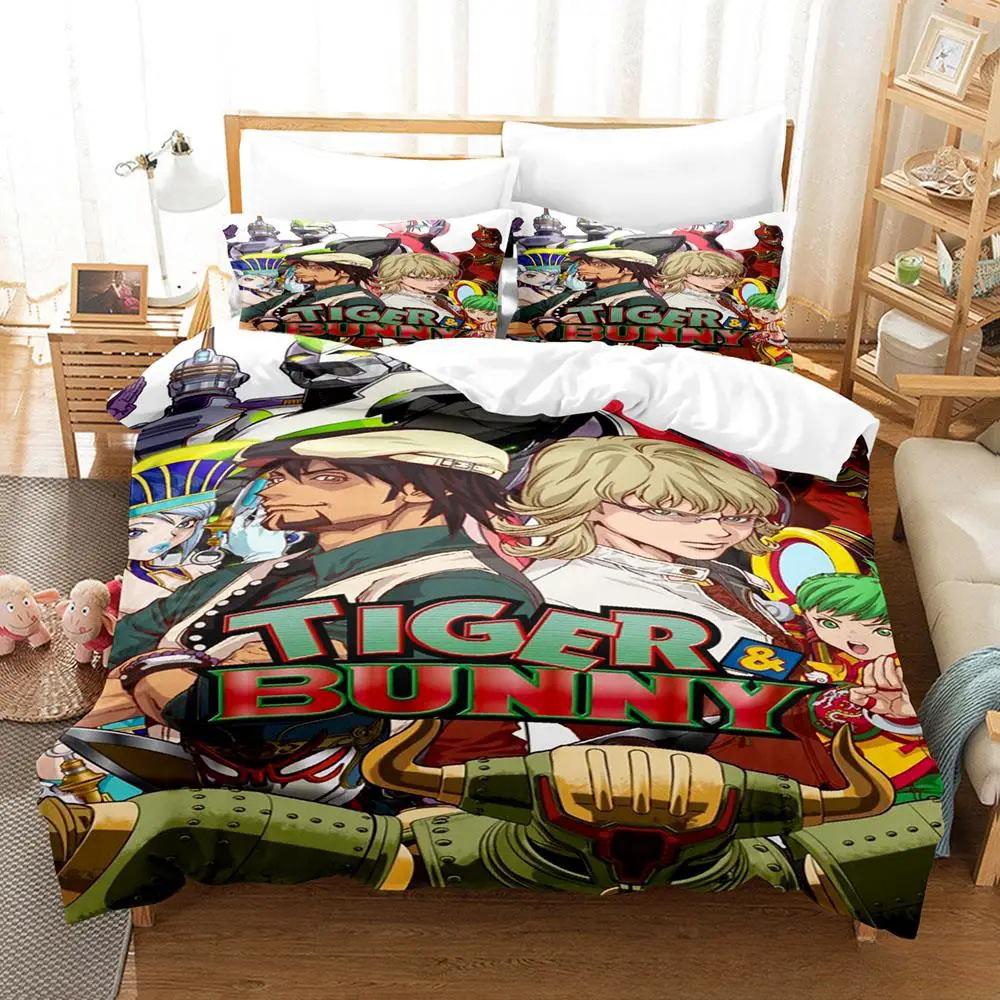 Fashion New 3D Printing Tiger & Bunny Bedding Set Cartoon Anime three-piece set Adult Kid Bedroom Duvet cover Sets Home Textiles
