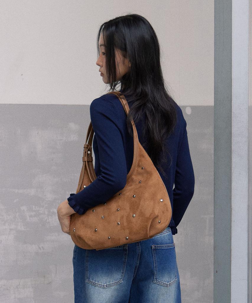 Haveawhale Maro Stud Suede Bag (Be)