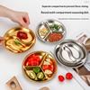 Stainless Steel Circular Divided Plate Sauce Dish Food Sauce Dish For Roast Meat Dipping Household Seasoning Snack Plate Kitchen