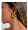 Gold Non-fading C-shaped Stainless Steel Stud Earrings with European & American Niche Design