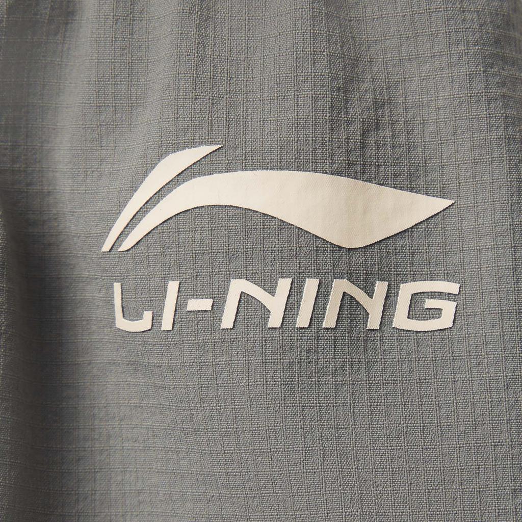 Li Ning Sports Lifestyle Series Solid Color Mid Waist Breathable Versatile Straight Leg Sports Shorts Men shorts Asphalt-Gray AKSV285-1