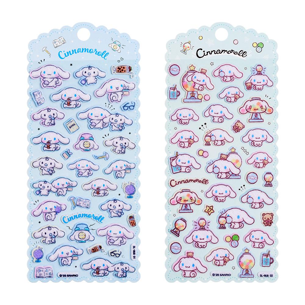 New Sanrio 3D Three-dimensional Cute Stickers Hello Kitty Kuromi Melody Decorative Cups Book Creative Rewards Bubble Stickers