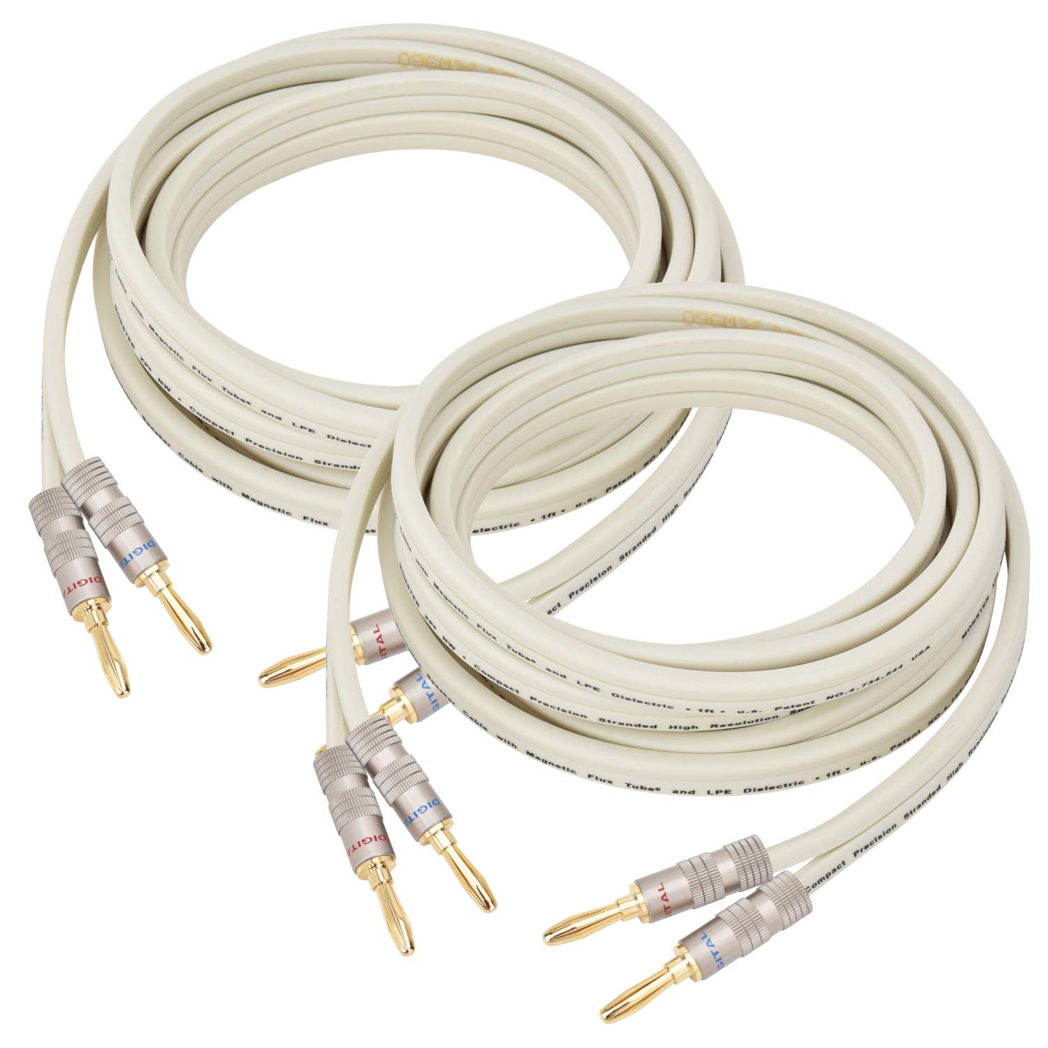 

Banana Plug Speaker Cable Processed Finished Product OFC 24k Gold Plated Pure Copper Plug 600 Cores White Plug Banana [LCYOUTH] (x2) (Banana Plug)